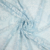 Maille dentelle ajourée Caroline bleu ciel