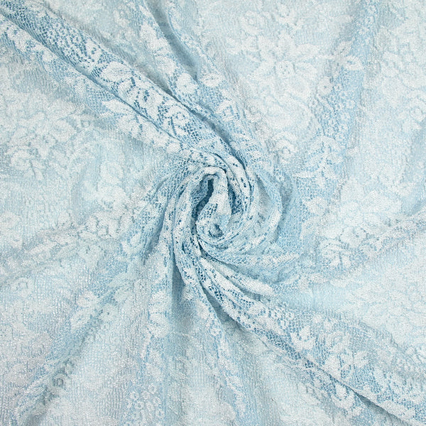 Maille dentelle ajourée Caroline bleu ciel