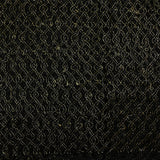 Dentelle polyester ajourée à entrelacs de lurex doré fond noir