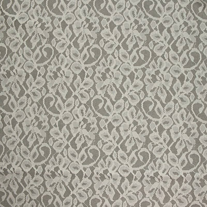 Dentelle polyester fleurie Paula écrue