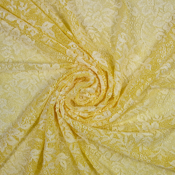 Maille dentelle ajourée Caroline jaune soleil