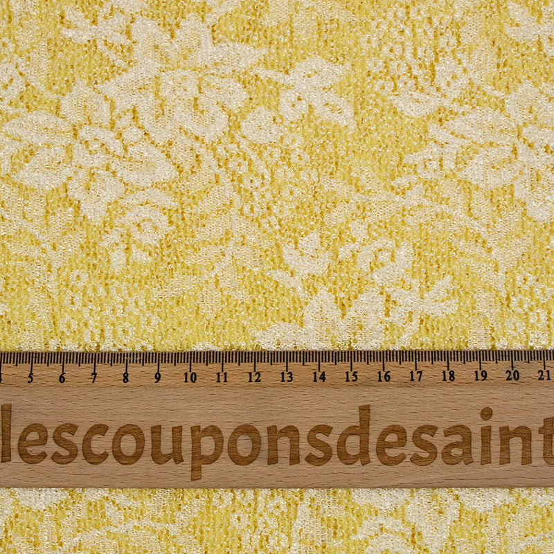 Maille dentelle ajourée Caroline jaune soleil