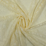 Maille dentelle satinée champêtre jaune beurre