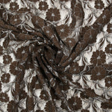 Dentelle polyester Martha métallisé argent fond marron