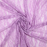 Dentelle polyester résille fleurs mauve