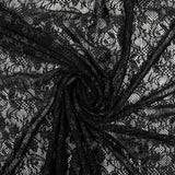 Maille dentelle satinée champêtre noire