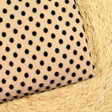 Flocked polyviscose mesh black pea flesh background