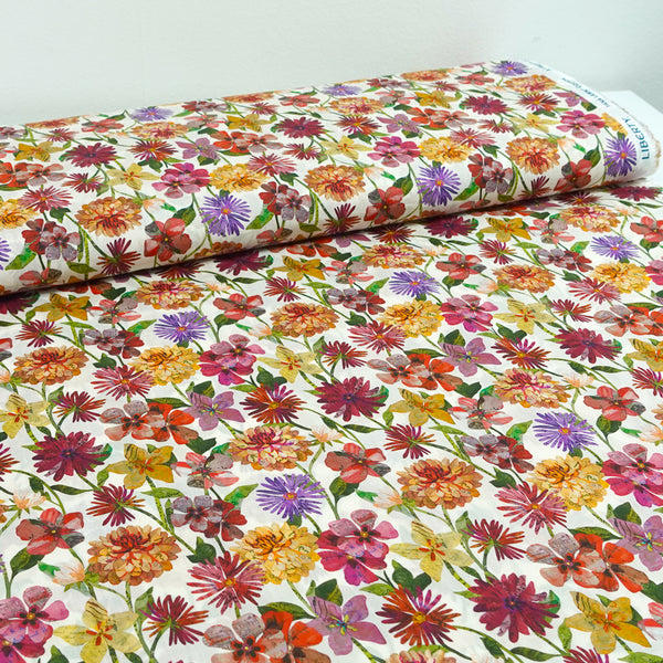 Coton liberty ® Floral rouge au mètre