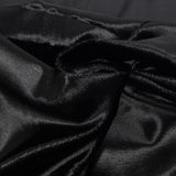 Cotton velvet and viscose mid-long hair black