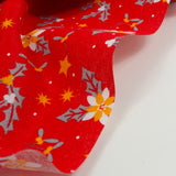 Polycoton imprimé Noël étoile filante fond rouge
