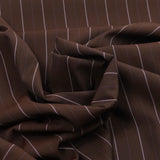 Tissu tailleur laine mélangé rayé marron