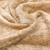 Fourrure de coton poils mi-longs aspect astrakan beige