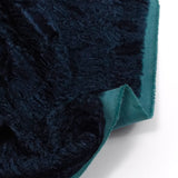 Fourrure de coton poils mi-longs aspect astrakan bleu