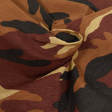 Polycoton imprimé camouflage marron