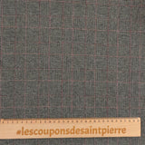 Polyviscose prince de galles à carreaux ligne bordeaux