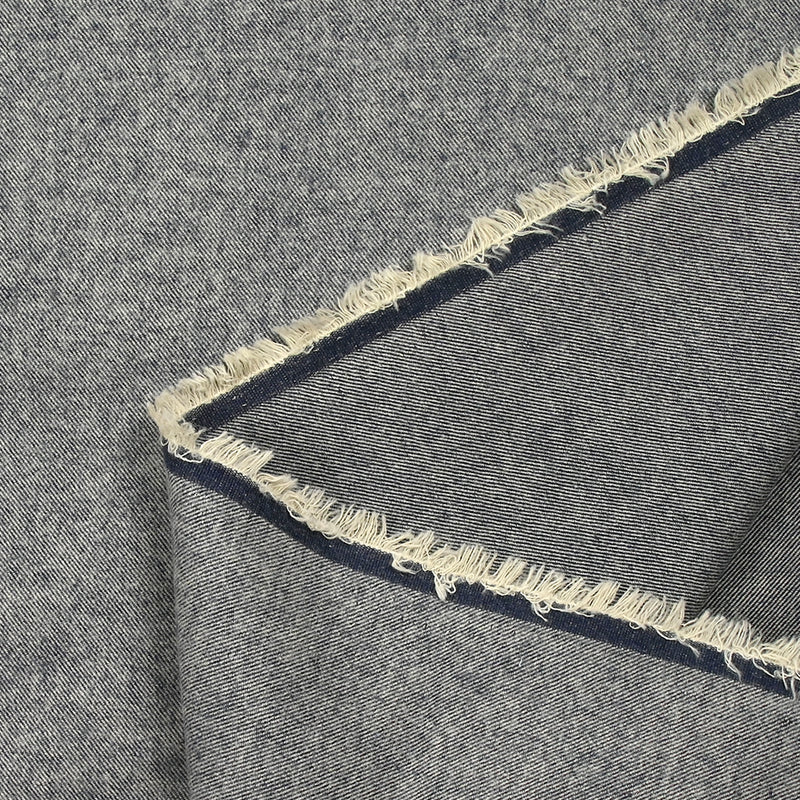 Flanelle de coton marine chiné écru