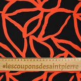 Otomano viscose crêpe spaghetti naranja impresión de fondo negro