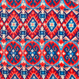 Mousseline polyester imprimée timbres fond bleu