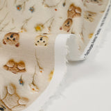 Coton imprimé ourson fond beige