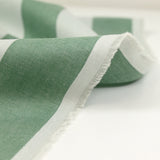 Coton tissé-teint rayé vert et gris clair