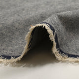 Flanelle de coton marine chiné écru