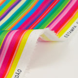 Coton imprimé rayé multicolore