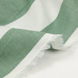 Coton tissé-teint rayé vert et blanc