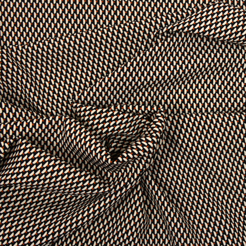 Microfibre imprimée polyester Sarah marron et écru