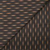 Viscose satin printed rain with wavy stripes black background
