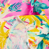 Viscose imprimée Miami jaune fond rose