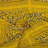 Microfibre imprimée polyester bandana léopard moutarde