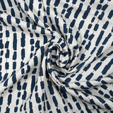 Twill de viscose imprimé vertèbres marine fond blanc