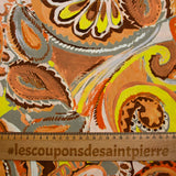 Camel and yellow countryside printed viscose