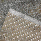 Organza de soie chair lancé découpé à Lurex long argent