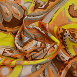 Camel and yellow countryside printed viscose