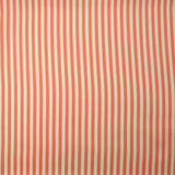 Satin de viscose tissé-teint rayé 6 mm pêche et blanc cassé