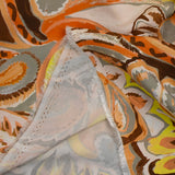 Camel and yellow countryside printed viscose