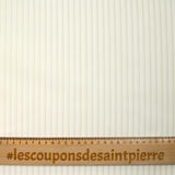 Popeline de coton rayée camel fond blanc