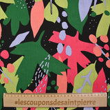 Linen Print Viscose abstract nature fuchsia black background