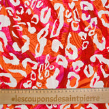 Viscose imprimée léopard rose et orange