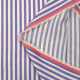 Satin de viscose tissé-teint rayé 6 mm mauve et blanc cassé