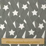 Fine viscose satin with black and off-white intertwined star print