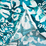 Viscose imprimée léopard turquoise