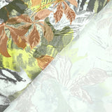 Coton imprimé lourd camouflage botanique kaki et marron