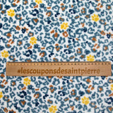 Polaire doudou imprimée léopard jaune et bleu glacier