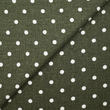 Lin viscose imprimé à pois fond kaki