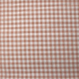 Dyed woven polycotton linen look gingham pink beige and white