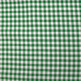 Polycoton tissé-teint aspect lin vichy vert prairie et blanc