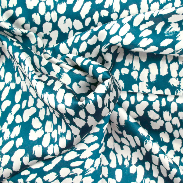 Satin polyester tache fond vert