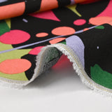 Linen Print Viscose abstract nature fuchsia black background